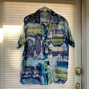 Elliott Lauren sheer cotton short-sleeve blouse 8